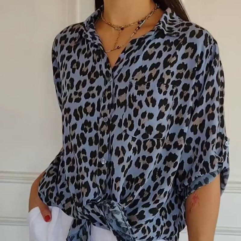 Charlene™ | Elegant Leopardprint Bluse