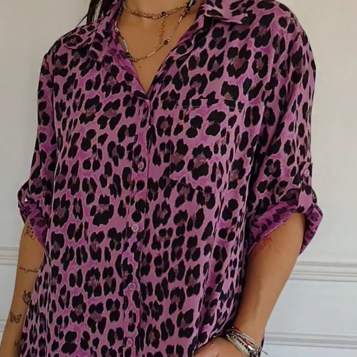 Charlene™ | Elegant Leopardprint Bluse