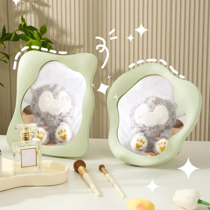 Bølgeformet Makeup Spejl med Stativ i Elegant Design