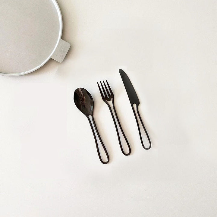 Elegant 3-delt Bestik Sæt i Rustfrit Stål med Outline Design