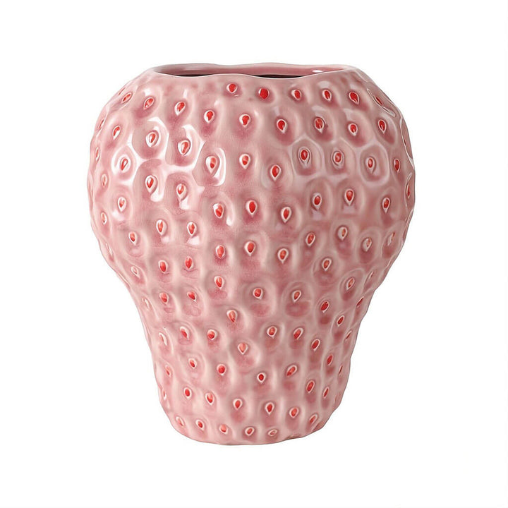 Jordbærformet Keramikvase i Sort, Rød og Pink