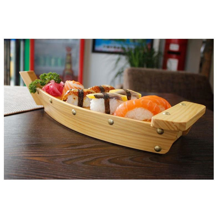 Traditionel Japansk Sushi Båd i Miljøvenligt Træ - 3 Størrelser