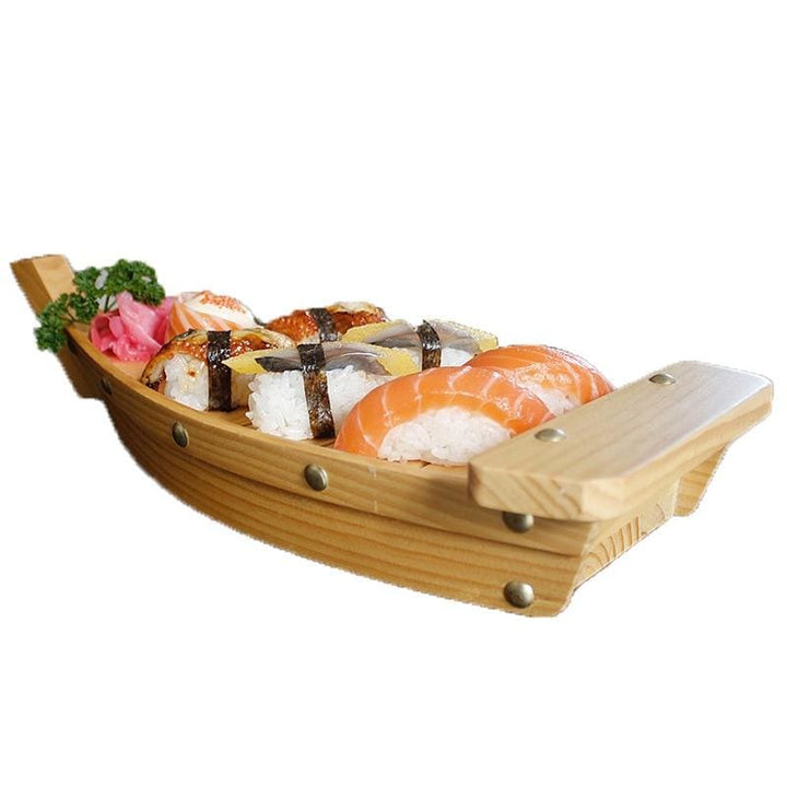 Traditionel Japansk Sushi Båd i Miljøvenligt Træ - 3 Størrelser