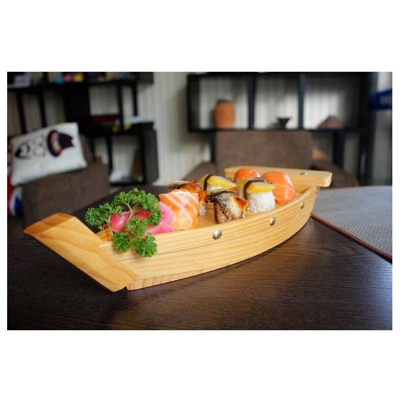 Traditionel Japansk Sushi Båd i Miljøvenligt Træ - 3 Størrelser