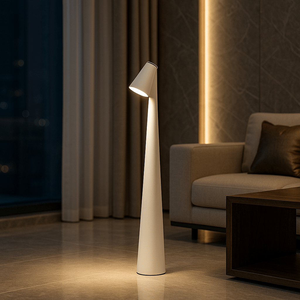 Genopladelig LED Bordlampe med Dæmpbart Lys og Minimalistisk Design