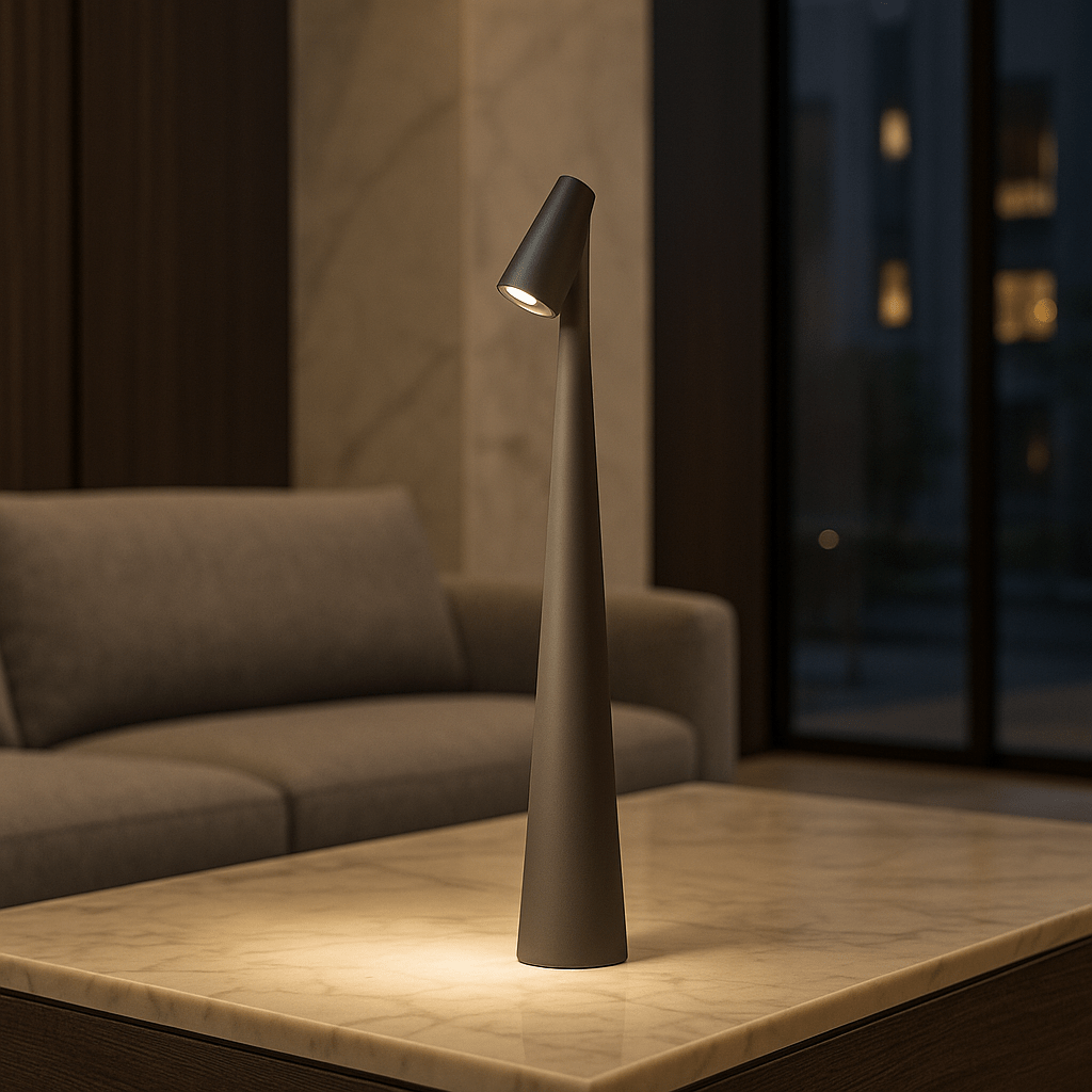 Genopladelig LED Bordlampe med Dæmpbart Lys og Minimalistisk Design