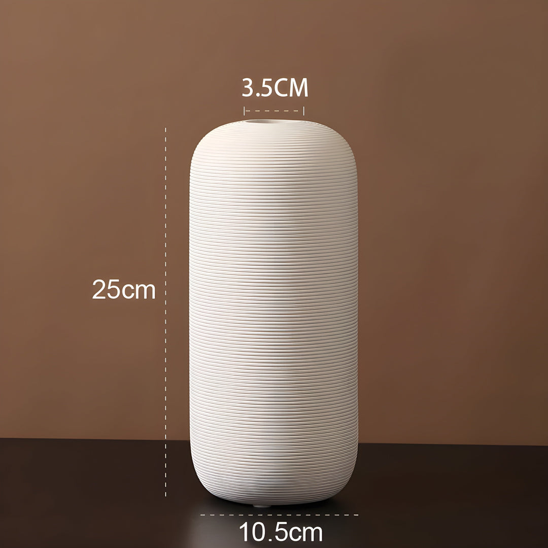 Minimalistisk Håndlavet Keramisk Vase i Sort-hvidt Design
