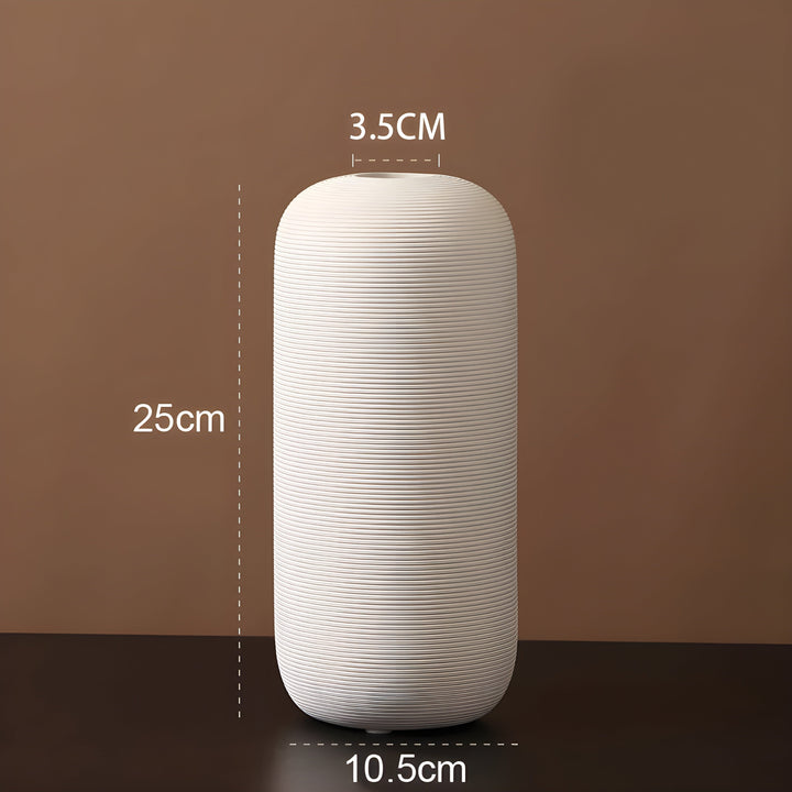 Minimalistisk Håndlavet Keramisk Vase i Sort-hvidt Design