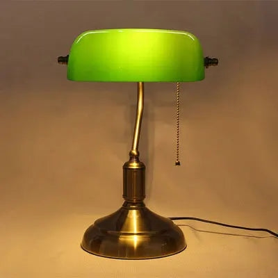 Elegant Glas Bordlampe med Vintage Design og Blød Belysning