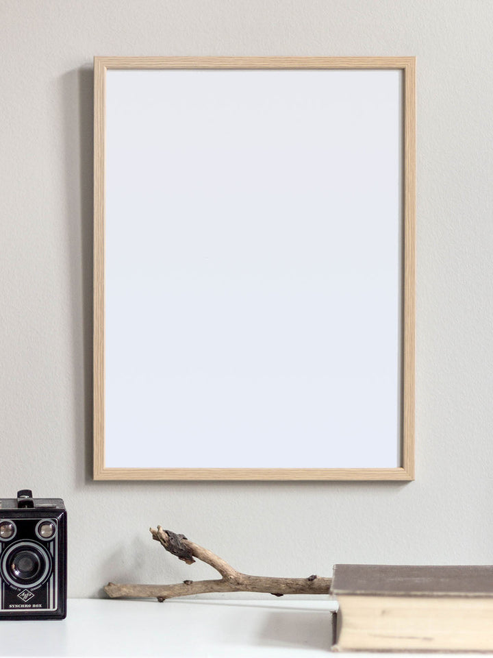 Elegant Egetræ Billederamme med Glasbeskyttelse