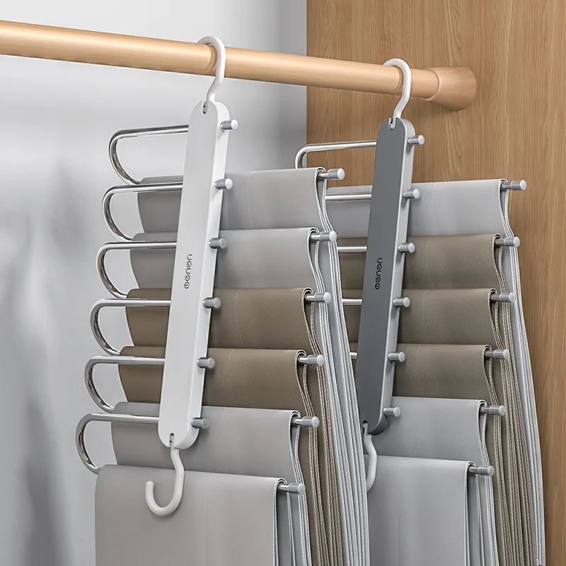 Justerbar 6-i-1 Bukser og Slips Organizer i Sort