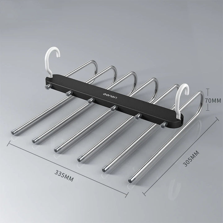 Justerbar 6-i-1 Bukser og Slips Organizer i Sort