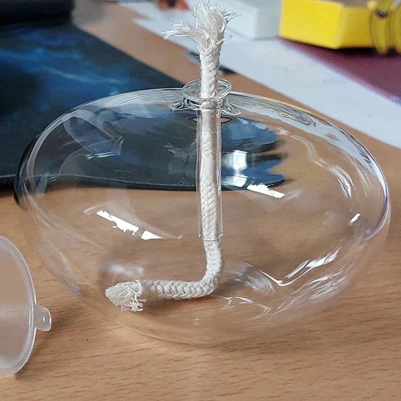 Klar Glasolie Lampe med Væge til Hyggelig Atmosfære