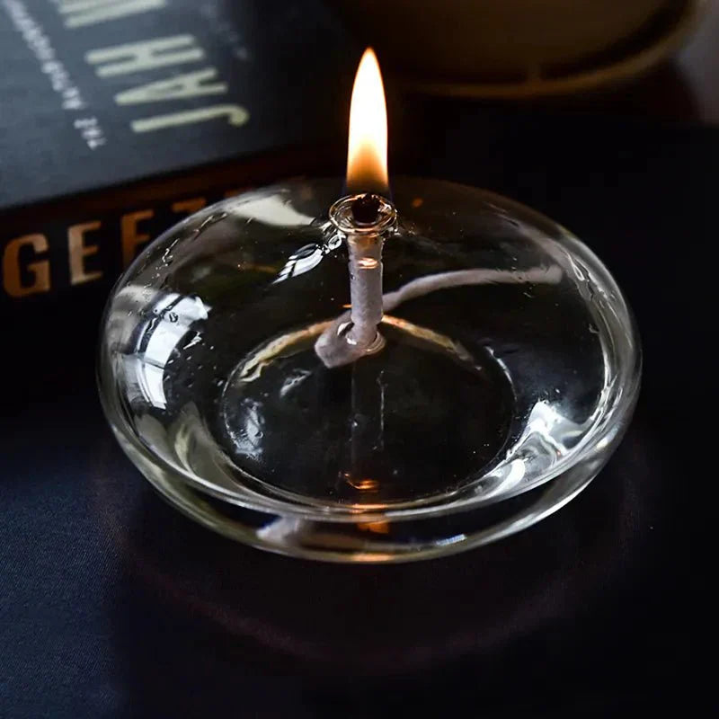 Klar Glasolie Lampe med Væge til Hyggelig Atmosfære