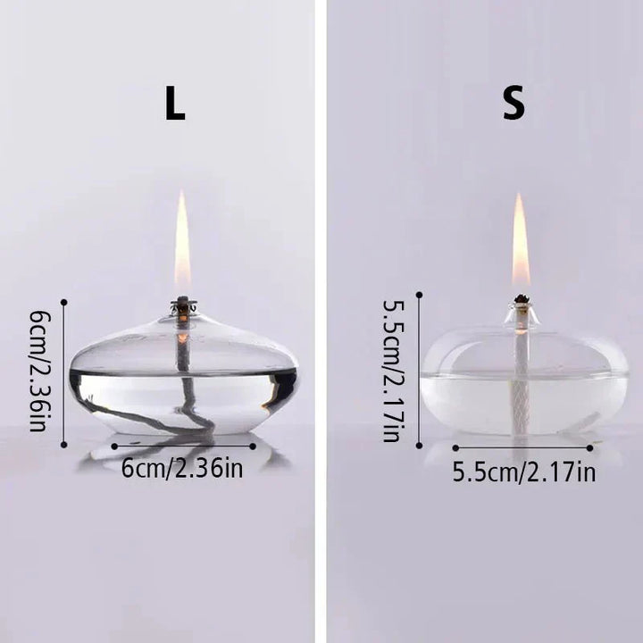 Klar Glasolie Lampe med Væge til Hyggelig Atmosfære
