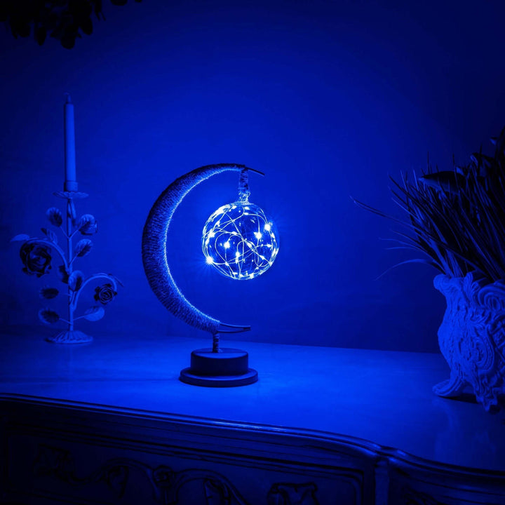 LED Månelampe i Glas - Batteridrevet, Realistisk Design