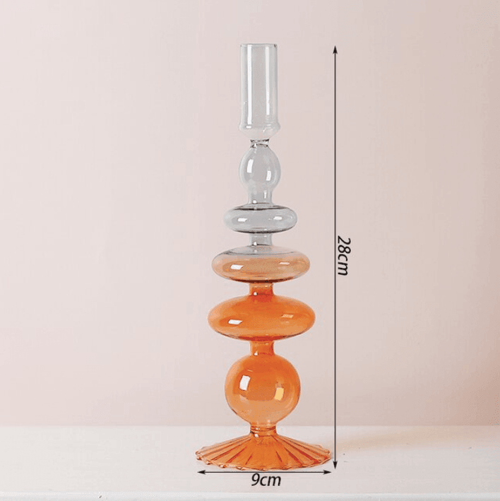 Håndlavet Farverig Borosilikat Glas Lysestage