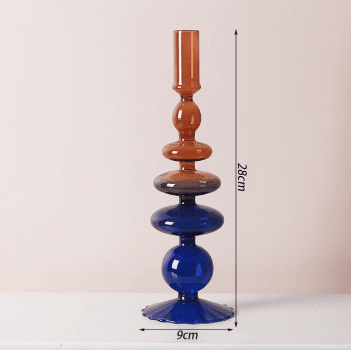 Håndlavet Farverig Borosilikat Glas Lysestage