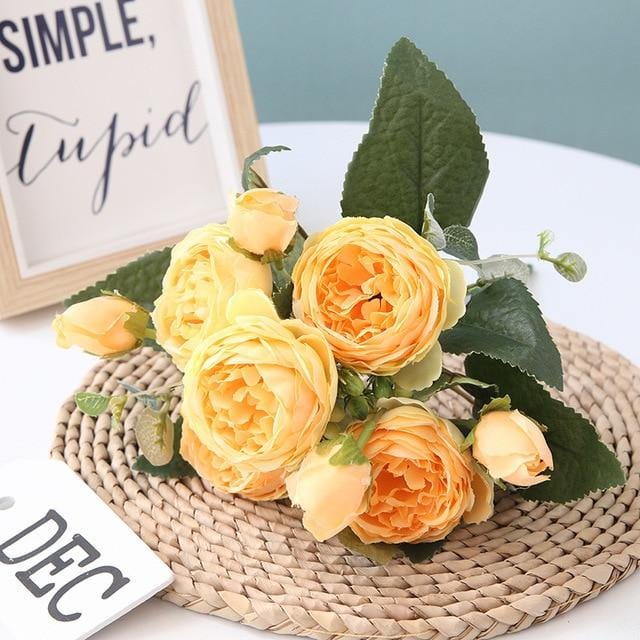 Kunstigt Pæoner Blomsterarrangement i Non-Woven Stof