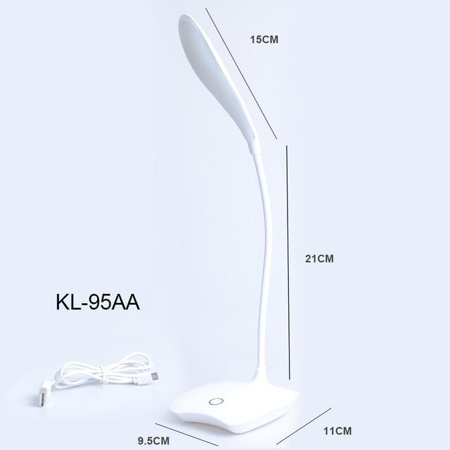 Dimmbar LED Skrivebordslampe med Touch Switch og USB Genopladeligt Batteri