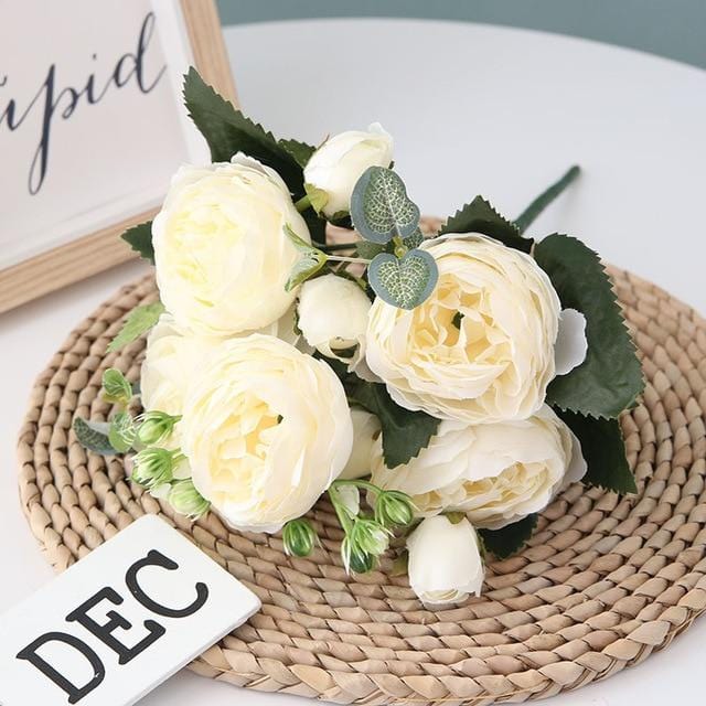 Kunstigt Pæoner Blomsterarrangement i Non-Woven Stof