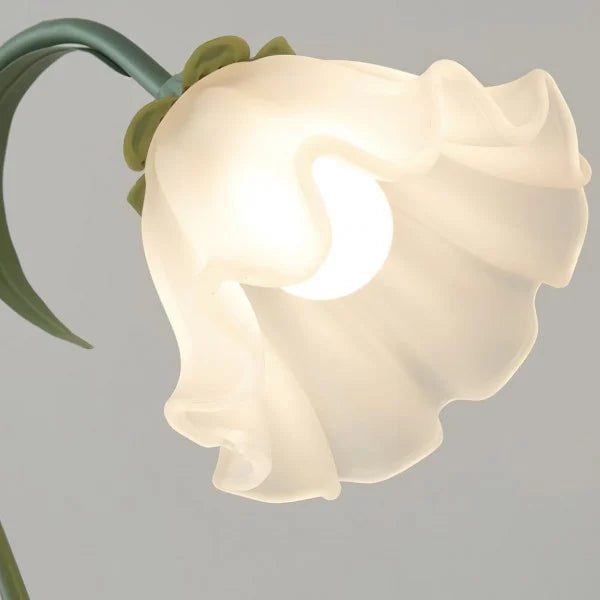 Justerbar Vintage Blomster Bordlampe i Metal