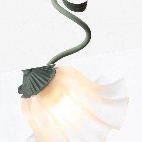 Justerbar Vintage Blomster Bordlampe i Metal