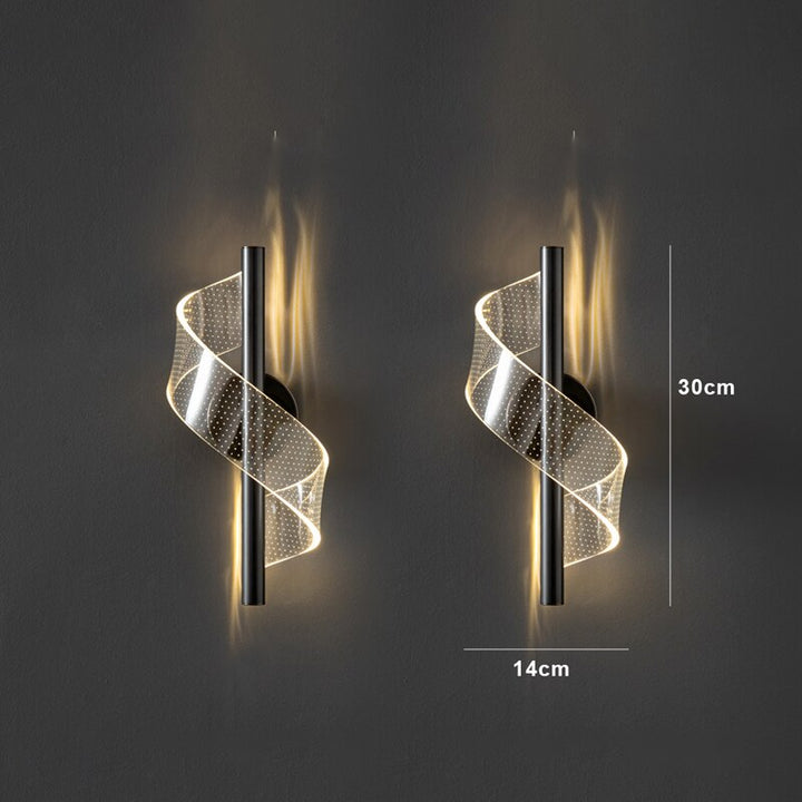 Elegant Glas Væglampe med Justerbar Lysestage