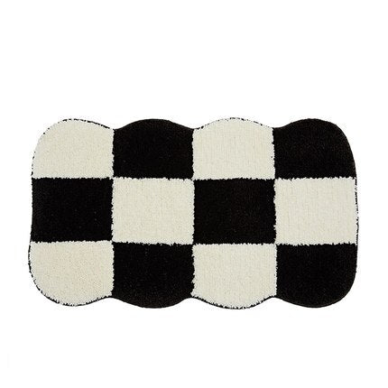 Retro Ternede Badmåtte med Blomsterdesign og Antiskrid