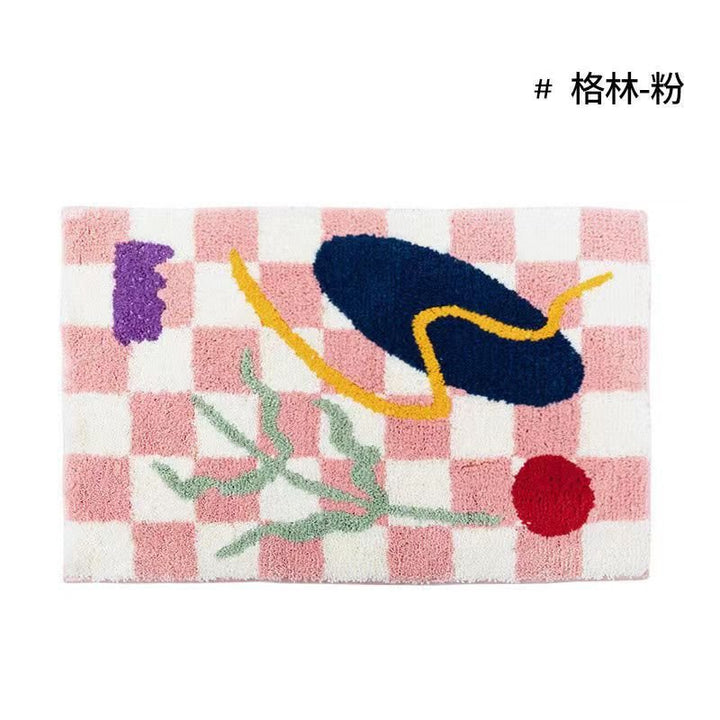 Retro Ternede Badmåtte med Blomsterdesign og Antiskrid