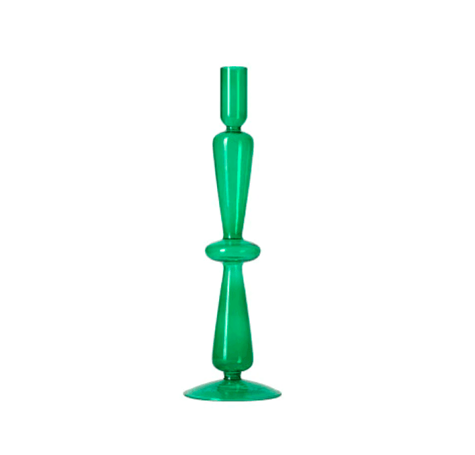 Vintage Glas Lysestage med Bøjet Design
