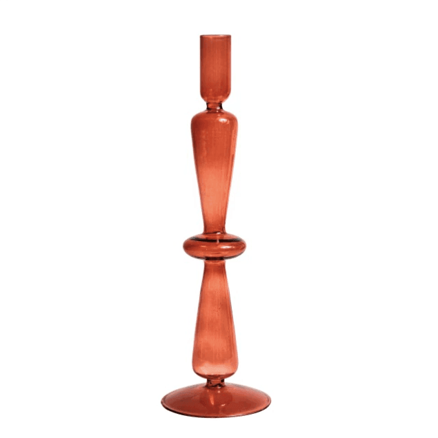 Vintage Glas Lysestage med Bøjet Design