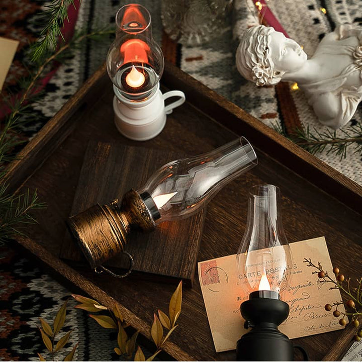 Vintage LED Bordlampe med Flammende Effekt