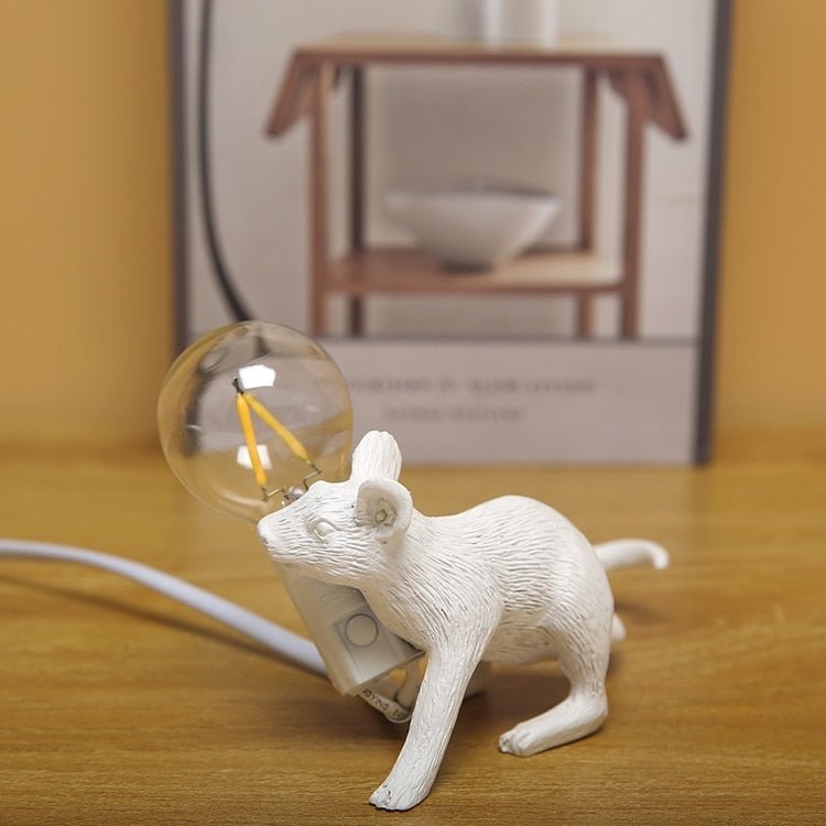 Vintage Mus LED Skrivebordslampe i Harpiksdesign