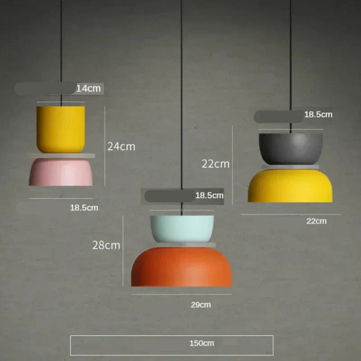 Nordisk Macaron Pendel Lys i Multifarvet Design