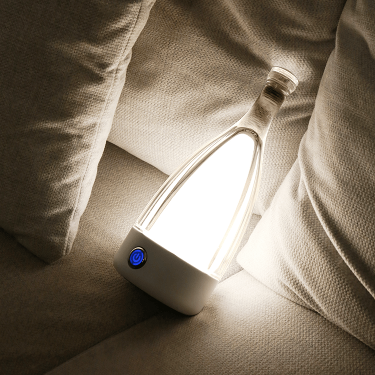 Vinflaskeformet USB Genopladelig Bordlampe med Dæmpbart LED-lys