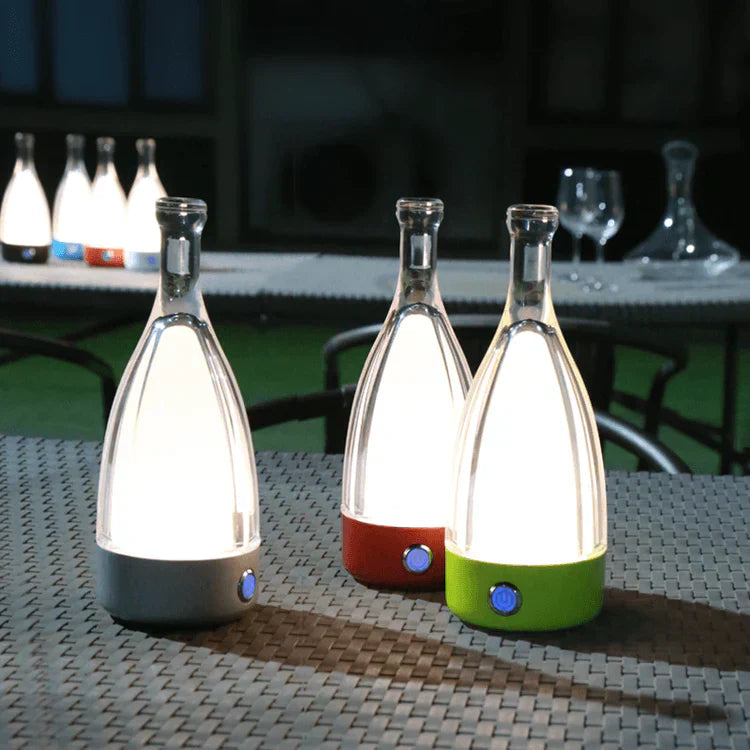 Vinflaskeformet USB Genopladelig Bordlampe med Dæmpbart LED-lys