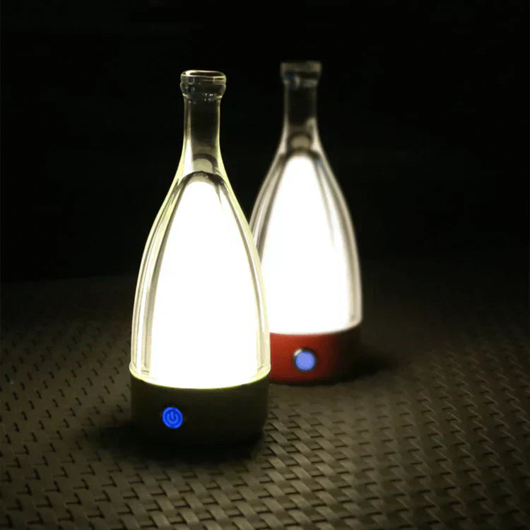 Vinflaskeformet USB Genopladelig Bordlampe med Dæmpbart LED-lys