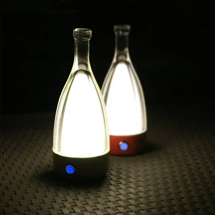 Vinflaskeformet USB Genopladelig Bordlampe med Dæmpbart LED-lys