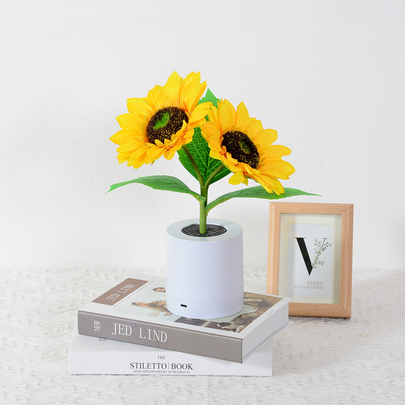 LED Solsikke Bordlampe med USB - Naturinspireret Belysning