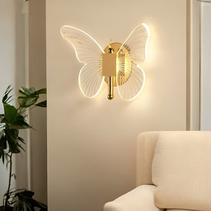 Elegant Butterfly LED Væglampe med Justerbare Lysindstillinger