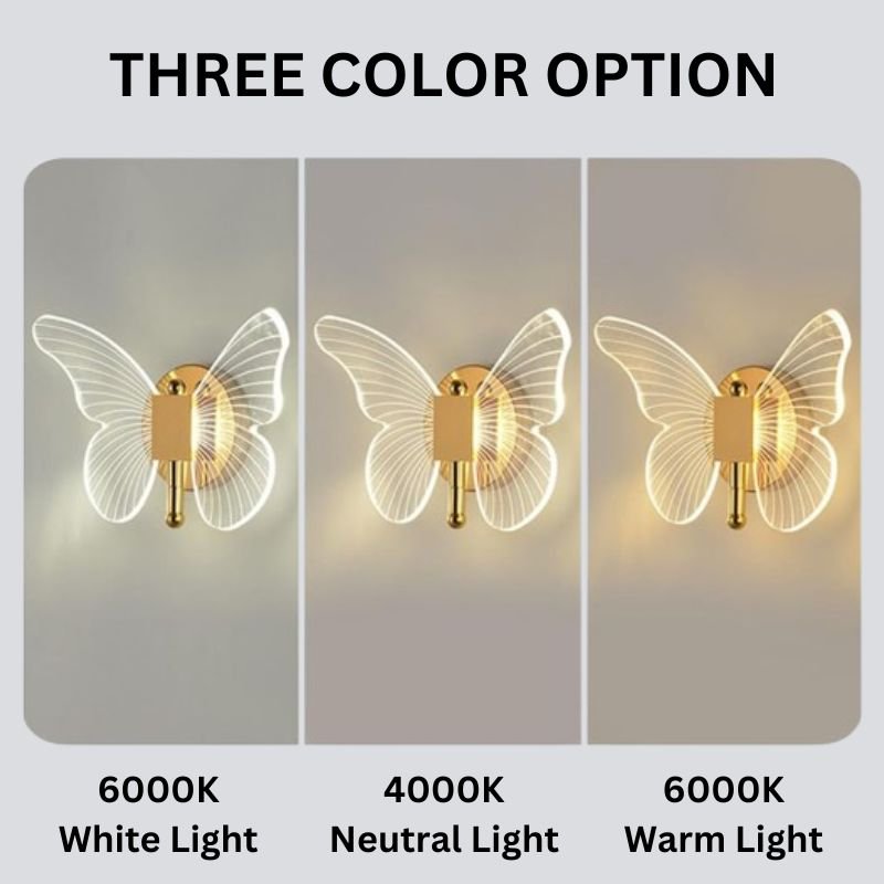 Elegant Butterfly LED Væglampe med Justerbare Lysindstillinger