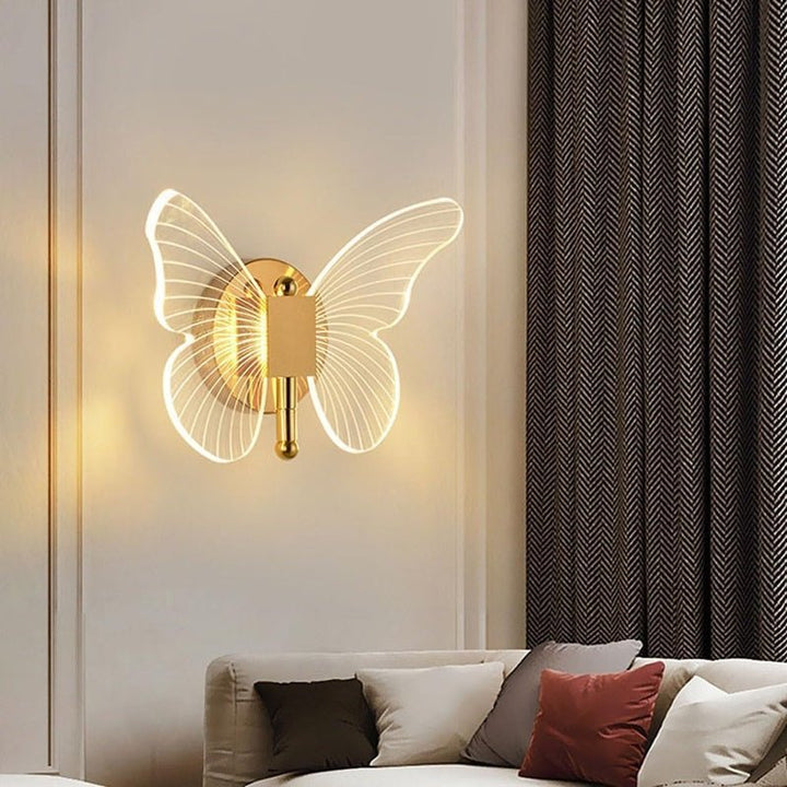 Elegant Butterfly LED Væglampe med Justerbare Lysindstillinger