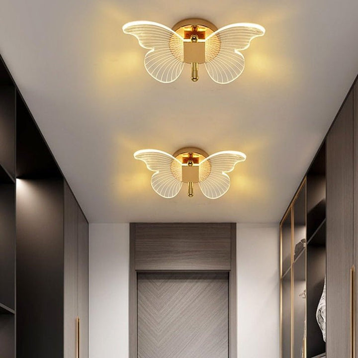 Elegant Butterfly LED Væglampe med Justerbare Lysindstillinger