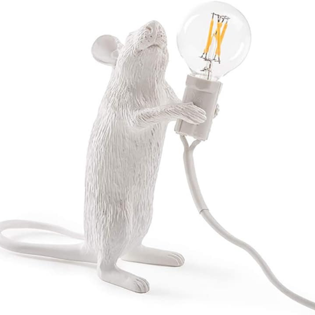 LED Mus Bordlampe i Harlekin Design med Varmt Lys