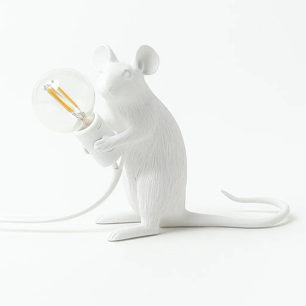 LED Mus Bordlampe i Harlekin Design med Varmt Lys