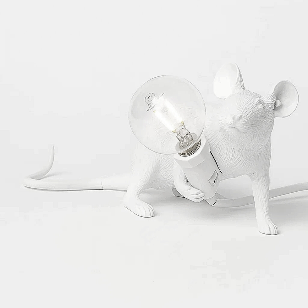 LED Mus Bordlampe i Harlekin Design med Varmt Lys