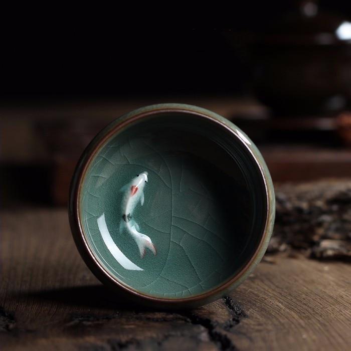 Bæredygtig Porcelæn Koi Fisk Blomsterkrukke i Hvid