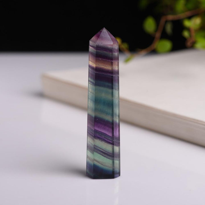 Naturlig Fluorit Krystalstav til Meditation og Chakra Balance
