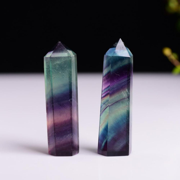 Naturlig Fluorit Krystalstav til Meditation og Chakra Balance